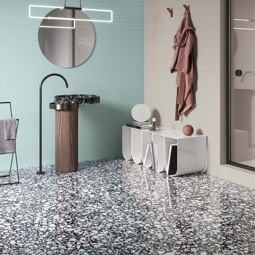 奧西諾水磨石磁磚-黑白