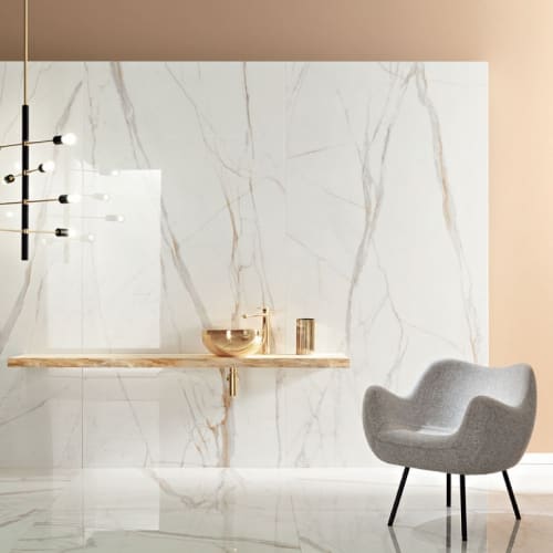 倫巴底黃金卡拉拉白大理石大板磚