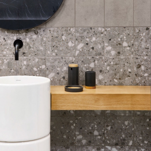 丹蒂亞水磨石磁磚-煙燻灰