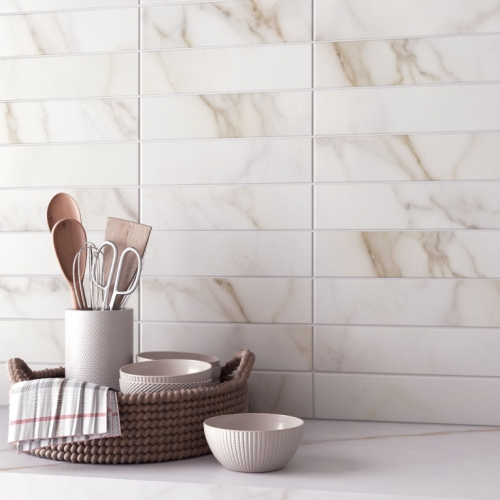 米蘭黃金白大理石地鐵磚