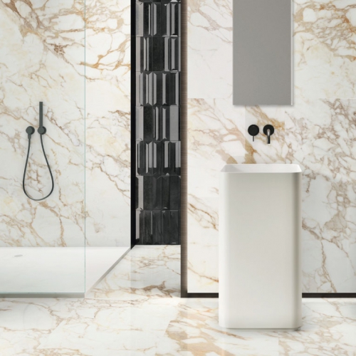 黃金雕刻白大理石磁磚