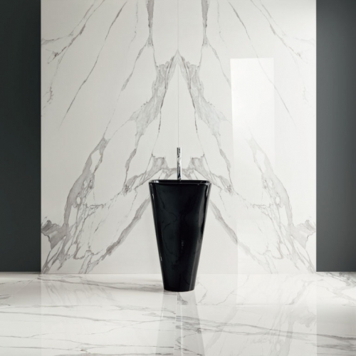 摩德納雕刻白大理石大板磚-對紋