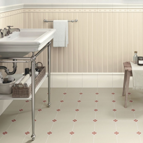 英式八角地磚-古典嫣紅花磚