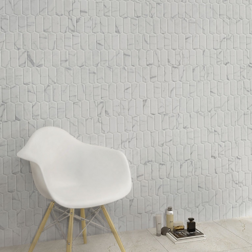 長六角磚馬賽克-卡拉拉白大理石