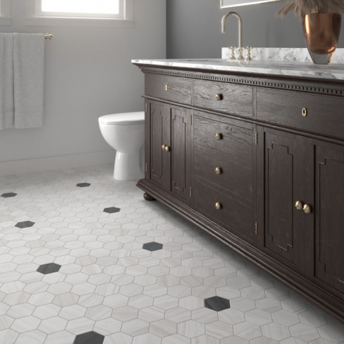 亞里斯石紋六角磚-質調白