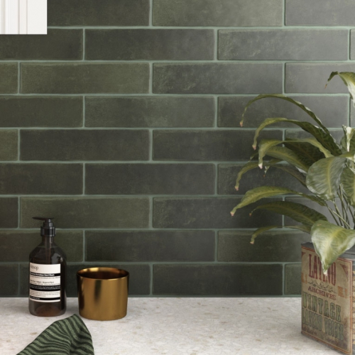 風雅粉彩地鐵磚-竹青綠