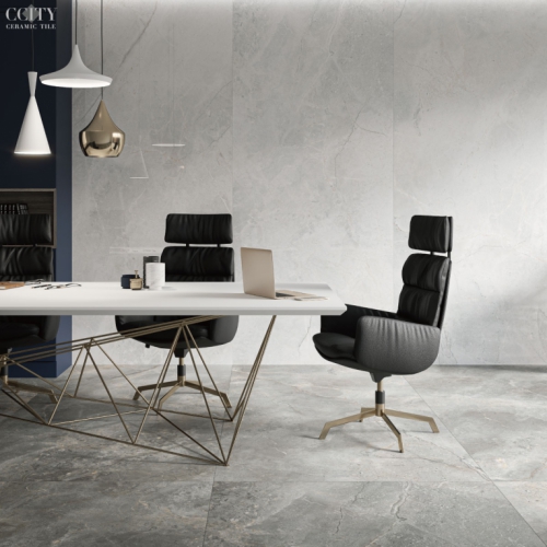 克拉科夫石紋大板磚-岩霧白