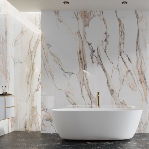 埃森黃金雕刻白大理石大板磚