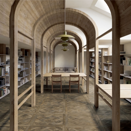 梅爾菲拼接木紋磚-橡木灰棕