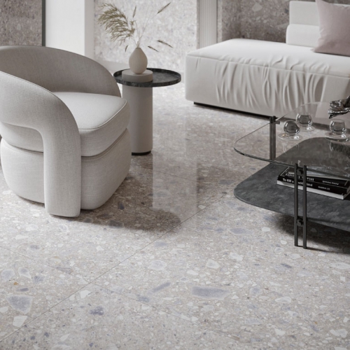 斑尼水磨石磁磚-碎石灰