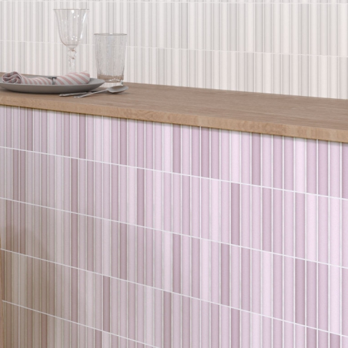 卡法蒂馬賽克地鐵磚-霧粉