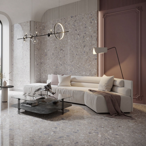 斑尼水磨石磁磚-碎石灰