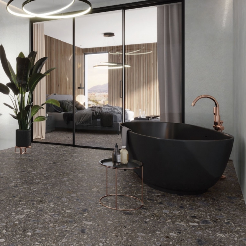 斑尼水磨石磁磚-隕石黑