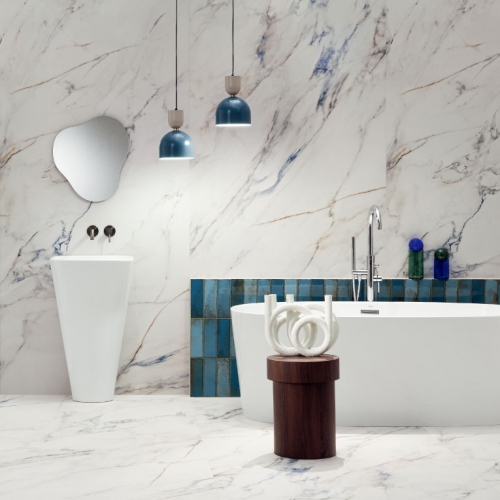 亞得里大理石大板磚-藍紋亮白