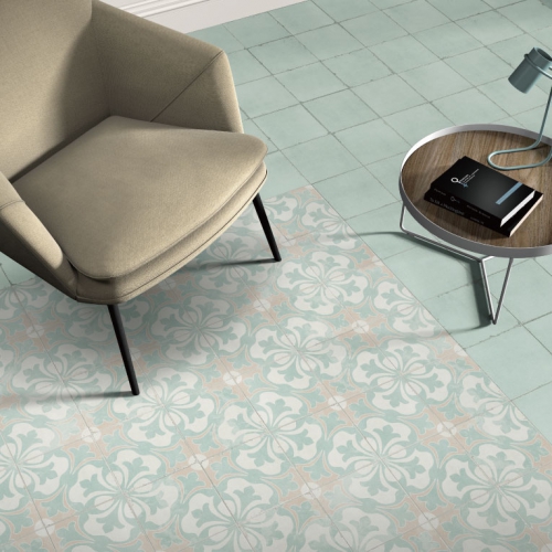 娜莉亞復古拼接淡彩花磚