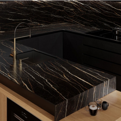 咖啡琉金大理石薄板磚-柔拋