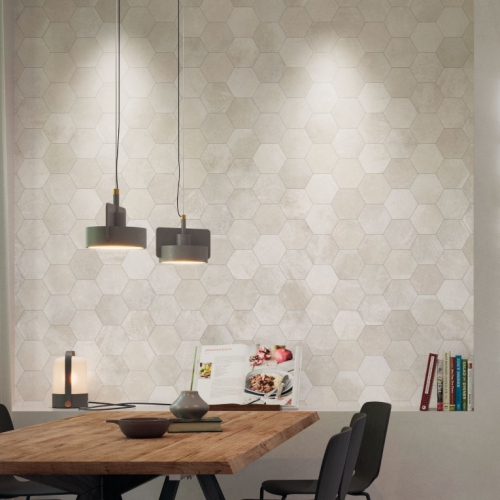 班德堡清水模六角磚-粉光米