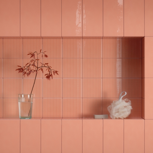 波蒂奇立體花磚-珊瑚紅