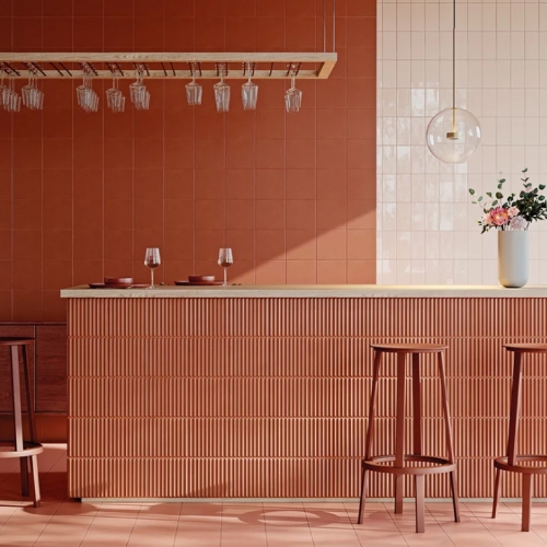 波蒂奇立體花磚-火星紅