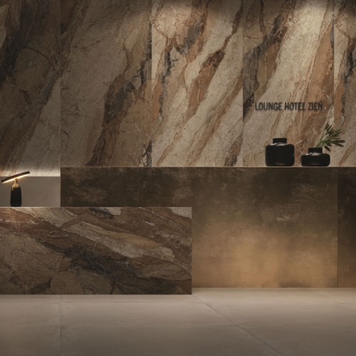 摩卡棕大理石薄板磚-3D柔絲面