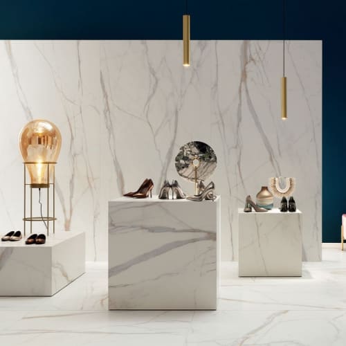 倫巴底黃金卡拉拉白大理石大板磚